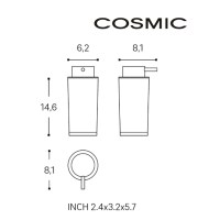 MEDIDAS DOSIFICADOR JABON ENCIMERA NEXT COSMIC